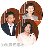 6月議会で質問に立つ日本共産党県議団写真