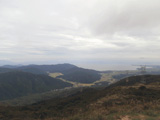 赤坂山山頂からの海津大崎と琵琶湖を臨む写真