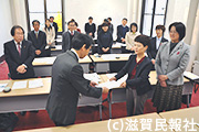 国民健康保険の保険料率の統一撤回、市町裁量を求める日本共産党滋賀県地方議員団写真