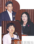 9月議会で質問に立つ県議団写真